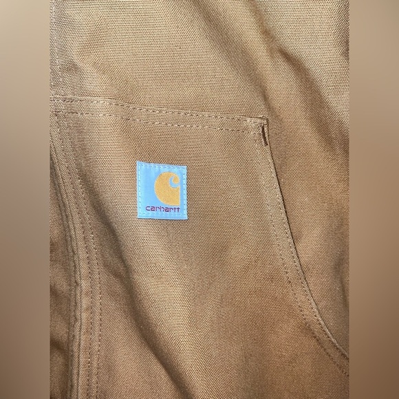 Carhartt Hooded Workwear Coat Tan Mar Supply Embroidered Men’s Large - Picture 3 of 8